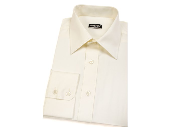 Pánská košile SLIM 167-2 Smetanová (Velikost 40/194)