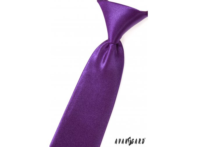 Sytě fialová lesklá dětská kravata