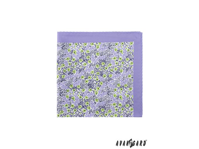 Světle fialový kapesníček s květy