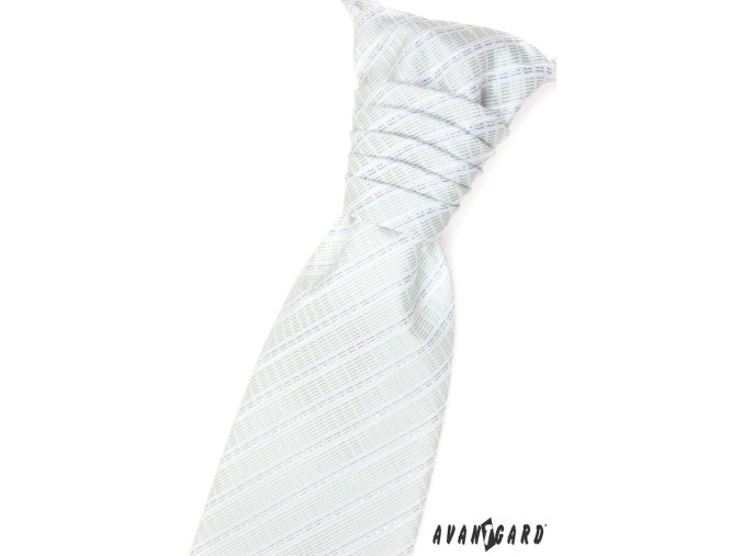 Velmi světle zelená pánská regata s přerušovanými proužky + kapesníček do saka