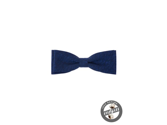 Hluboce modrý vzorovaný bavlněný pánský motýlek