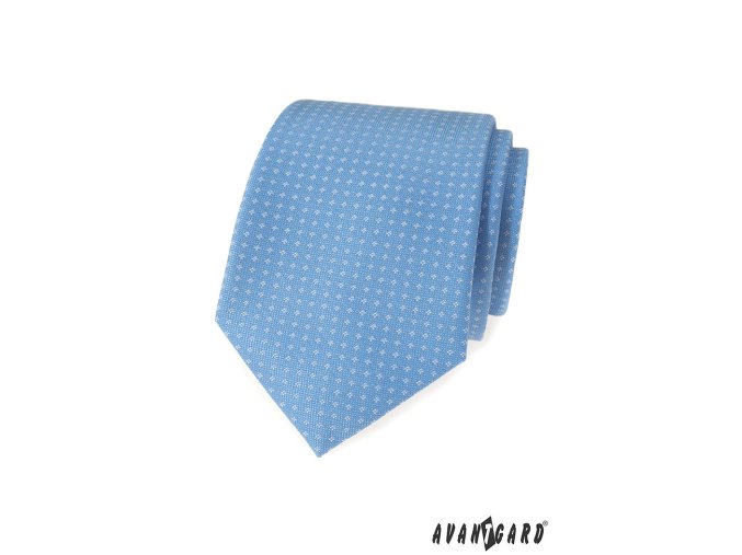 Světle modrá luxusní kravata se vzorkem