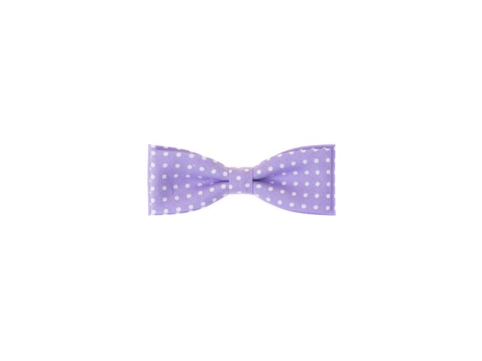 Lila bavlněný pánský motýlek s puntíky (10 cm)