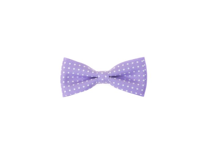 Lila bavlněný pánský motýlek s puntíky (12,5 cm)