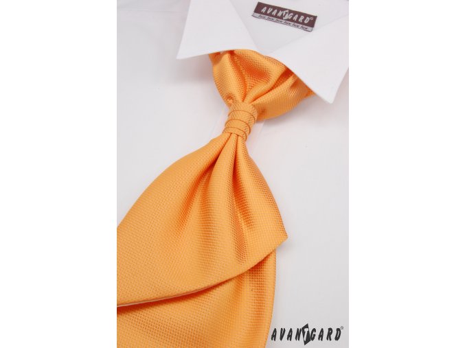 Oranžová jemně rýhovaná regata + kapesníček _