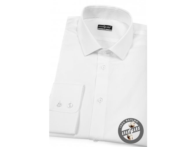 Bílá pánská slim fit košile, dl.rukáv, 109-1