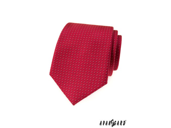 Červená luxusní kravata s tečkami