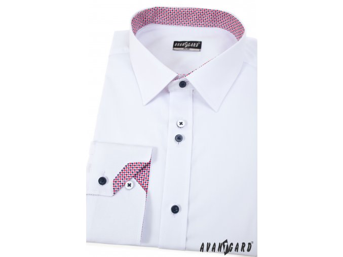 Bílá pánská košile  slim fit, dl. rukáv 125-0173