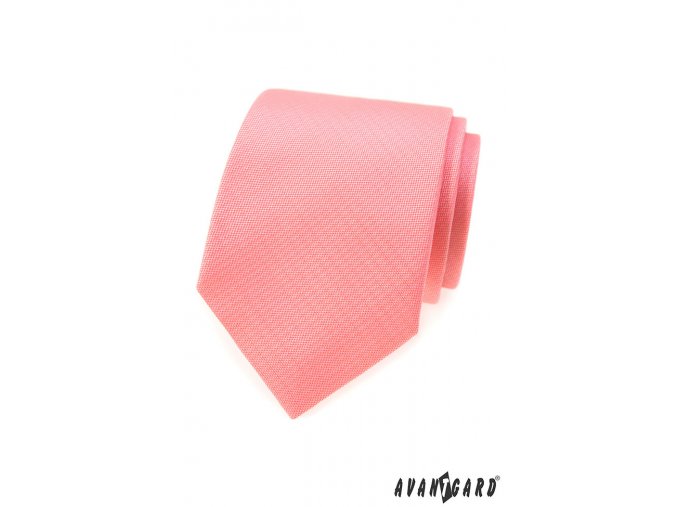 Lososová matná jednobarevná kravata