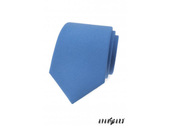 Modrá matná jednobarevná luxusní kravata