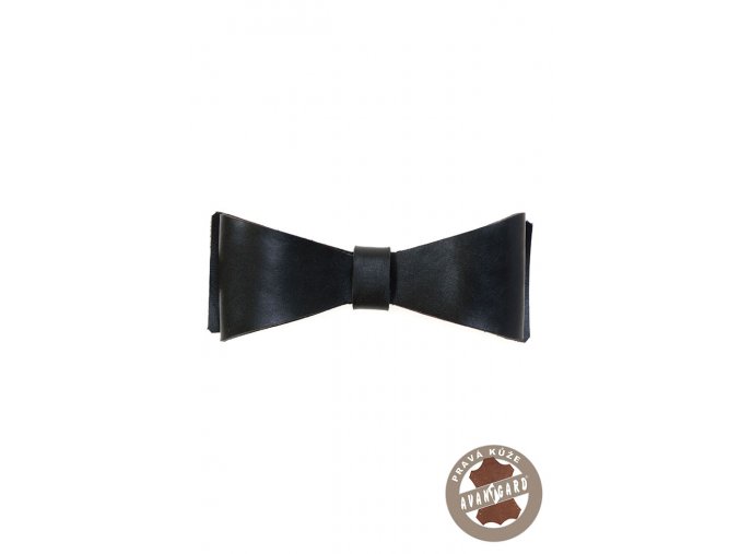 Černý kožený pánský motýlek