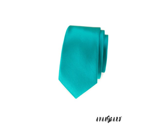 Tyrkysová luxusní slim pánská kravata