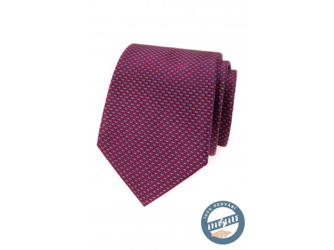 Vínová vzorovaná luxusní pánská kravata