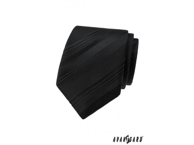 Černá proužkovaná pánská kravata