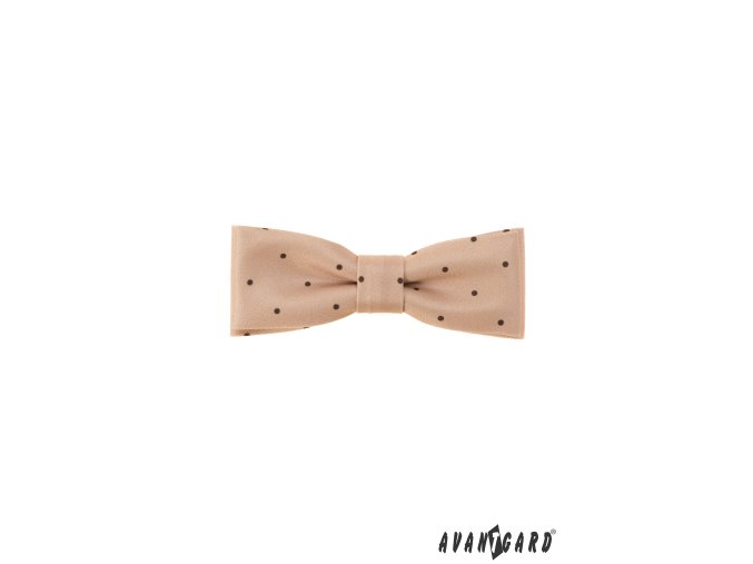 Béžový pánský motýlek s puntíky (10 cm)