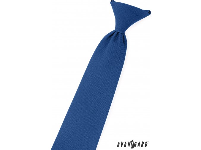 Královsky modrá matná dětská kravata na gumičku