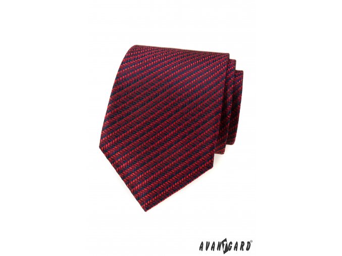 Tmavě červená luxusní pánská kravata se vzorem