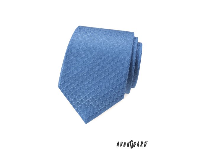 Modrá luxusní pánská kravata s trojrozměrným vzorem