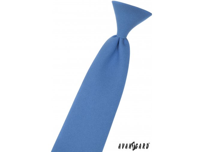 Světle modrá matná dětská kravata na gumičku (44 cm)