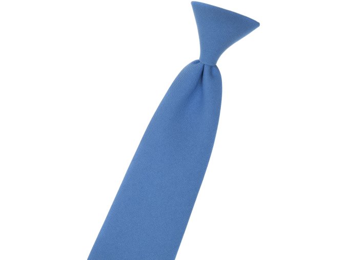 Světle modrá matná dětská kravata na gumičku (31 cm)