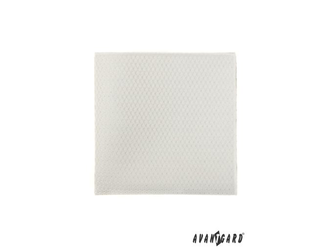 Smetanový luxusní kapesníček do saka s nenápadnou mřížkou