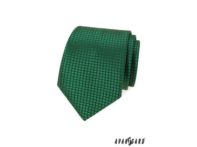 Zelená pánská kravata s mřížkou