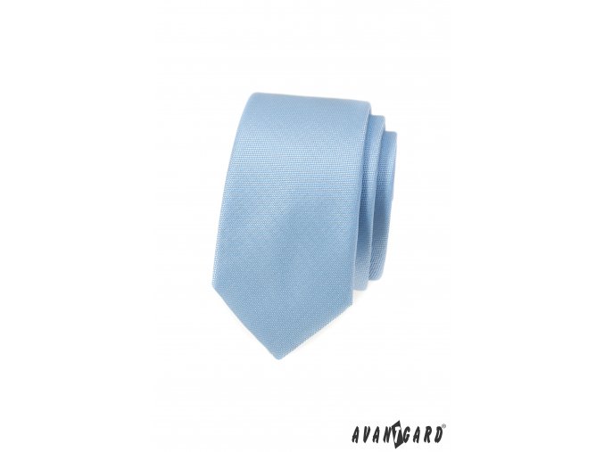 Světle modrá pánská slim kravata