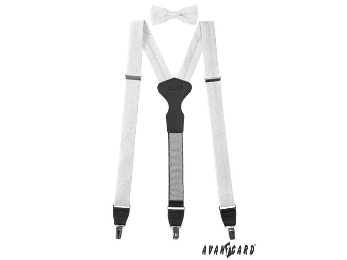 Bílá pánská sada se třpytivým vzorem – černý střed