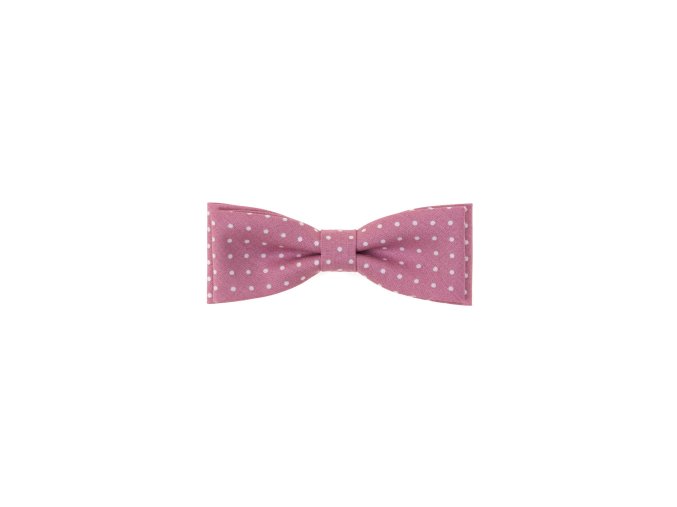 Pudrový bavlněný pánský motýlek s puntíky (10 cm)