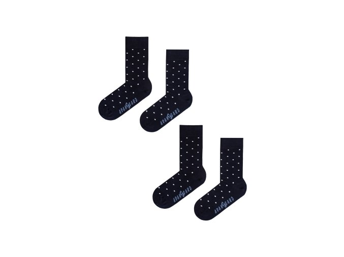 Set Ponožky 2 páry 778-05003 Modrá s puntíkem (Velikost 39/42)