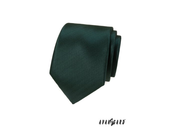 Tmavě zelená luxusní pánská kravata se vzorem