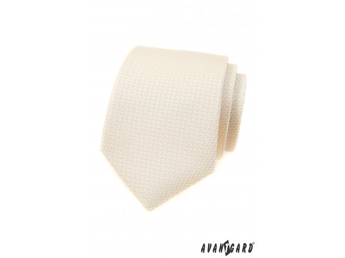 Smetanová vzorovaná luxusní pánská kravata