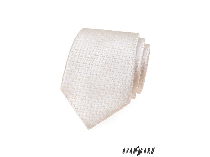 Ivory luxusní pánská kravata s klikatým vzorem