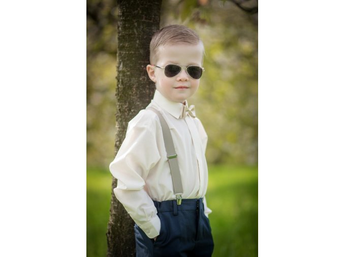 Chlapecká košile KLASIK s krytou légou 461-222 Smetanová (Velikost 92/27)