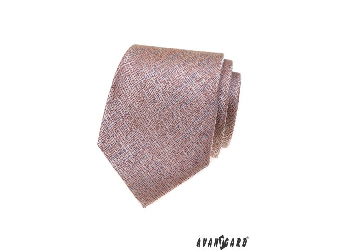 Lososová luxusní pánská kravata s žíhaným vzorkem