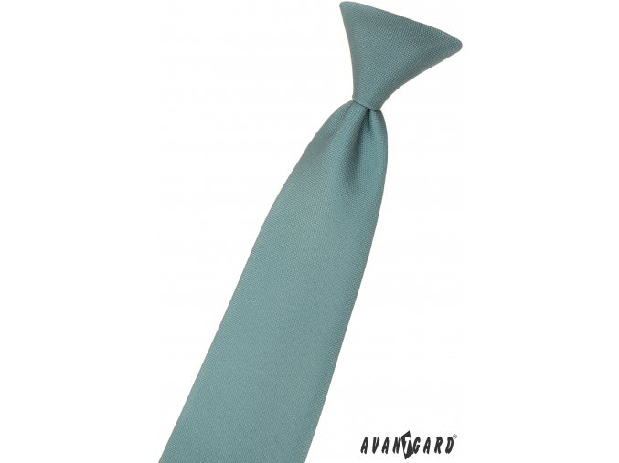 Eukalyptově zelená dětská kravata na gumičku (44 cm)