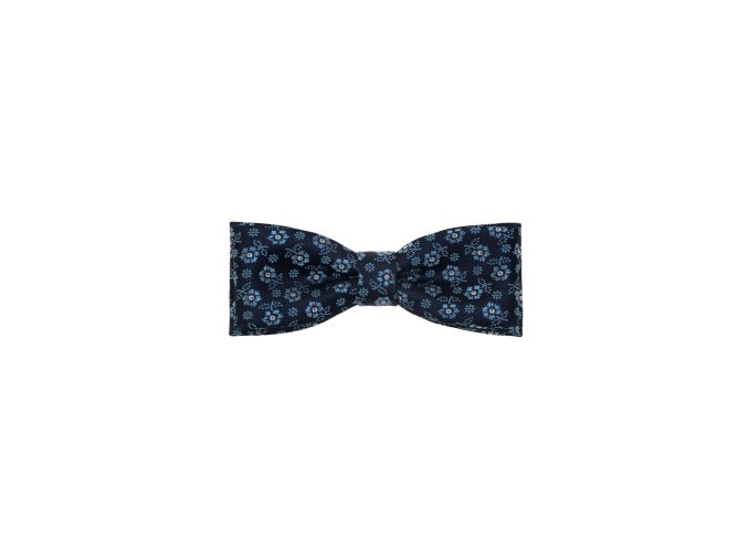 Tmavě modrý pánský motýlek s květinami (10 cm)