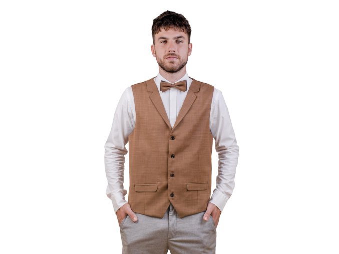 Set vesta a motýlek 662-55131 Hnědá/skořicová (Velikost 52)