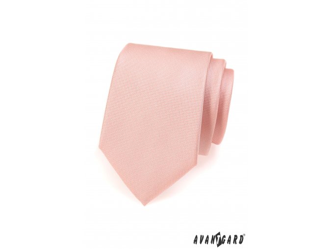 Světle lososová luxusní jednobarevná kravata _
