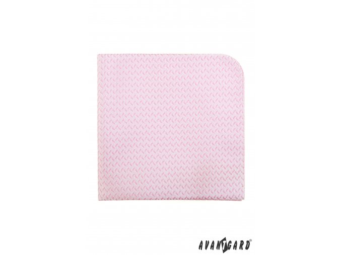 Světle růžový luxusní kapesníček do saka s klikatým vzorem