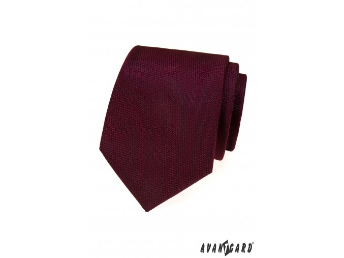 Vínová luxusní pánská kravata se vzorovanou strukturou