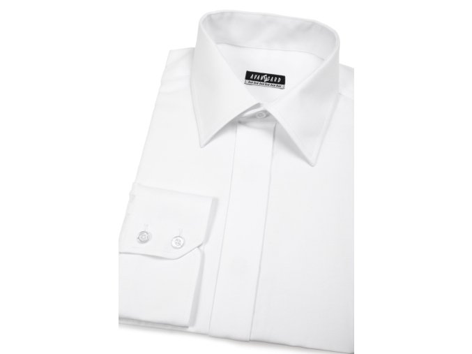 Pánská košile KLASIK s krytou légou 562-1 Bílá (Velikost 50/182)