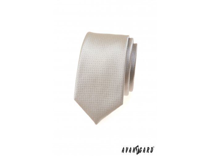Ivory luxusní pánská slim kravata se stříbrnými detaily