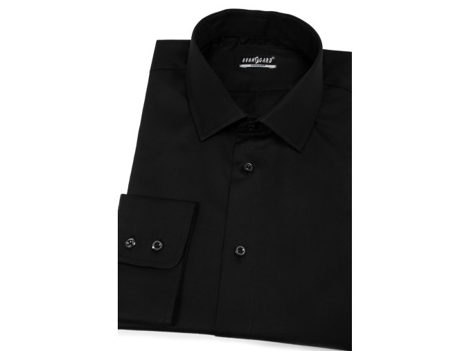 Pánská košile REGULAR 209-23 Černá (Velikost 44/182)