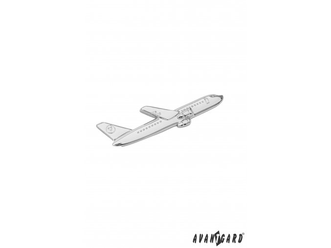 Stříbrná spona na kravatu – Letadlo