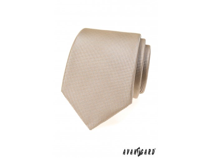 Světle béžová vzorovaná luxusní pánská kravata