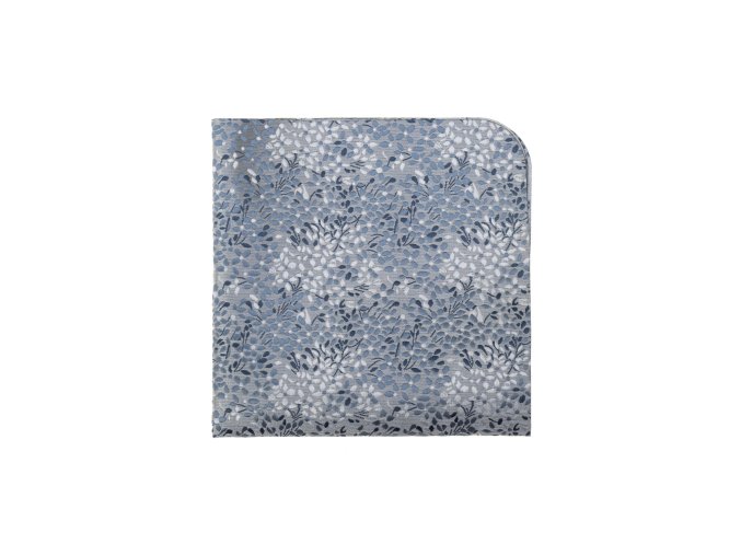 Světle modrý luxusní kapesníček do saka s drobnými květy