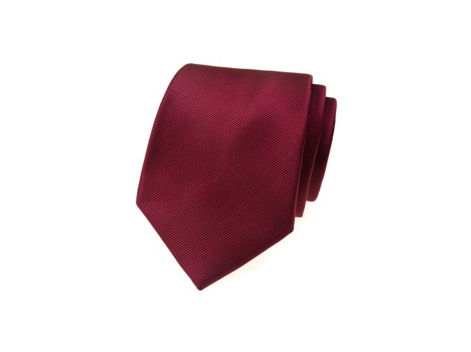 Vínová luxusní pánská kravata s vroubkovanou strukturou