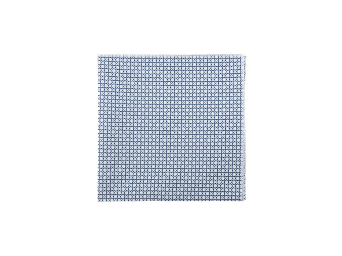 Modro-bílý bavlněný luxusní kapesníček do saka