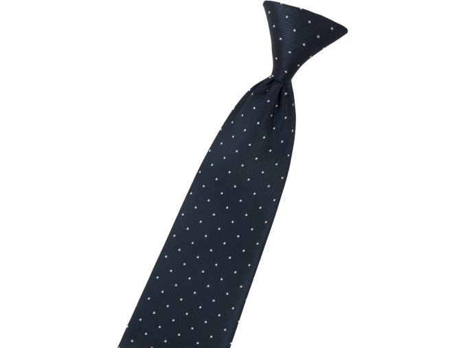 Tmavě modrá dětská kravata s bílým vzorem (44 cm)